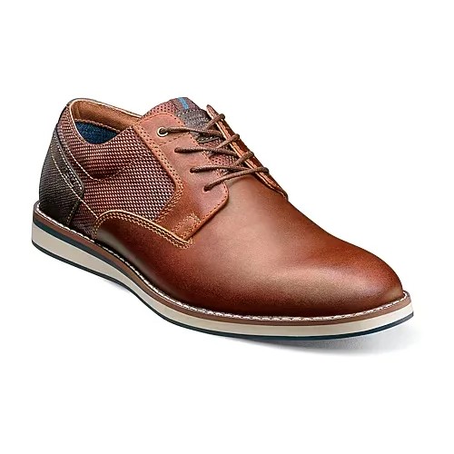 Nunn Bush Circuit Plain Mens Round Closed Toe Oxford Shoes, 9 Medium, Brown