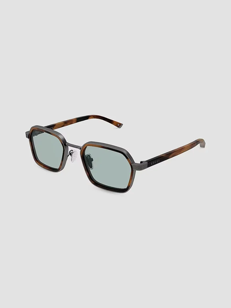 Gucci Men's Noble Tip 51MM Square Sunglasses - Rutenium
