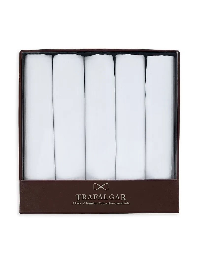 Men Premium Handkerchief Five-Pack - White