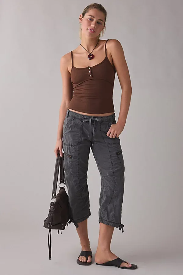 BDG Sidekick Crop Cotton Utility Pants in Black, Women's at Urban Outfitters