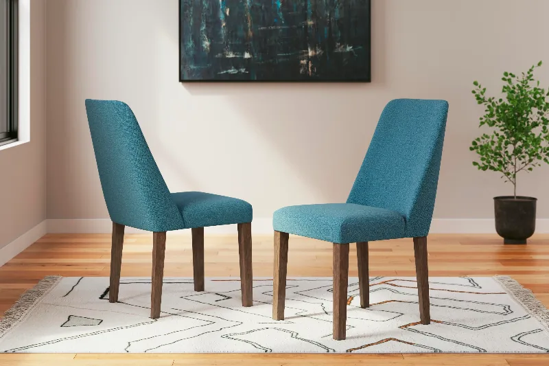 Ashley Lyncott Upholstered Dining Chair, Blue/Brown