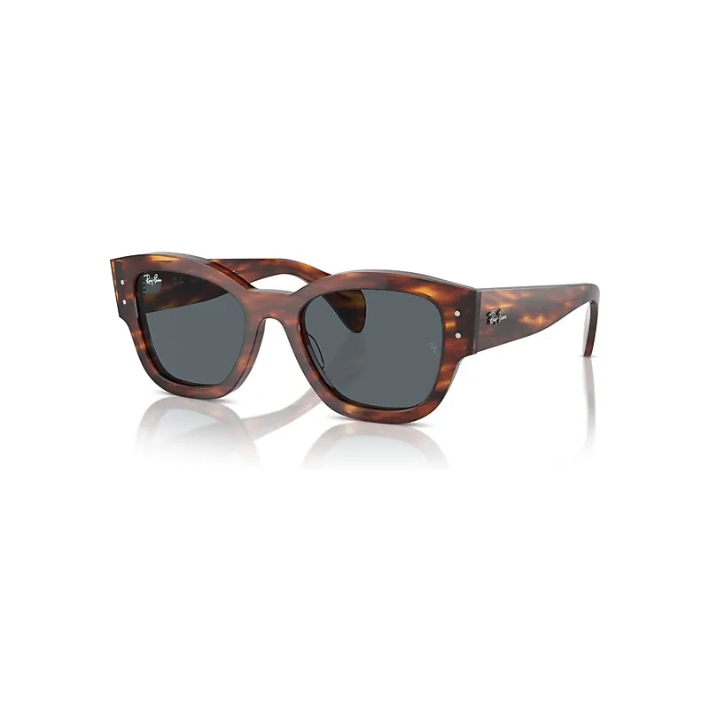 Ray-Ban Jorge Sunglasses Striped Havana Frame Blue Lenses 52-20