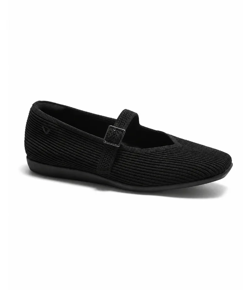 Vivaia Women's Margot Walker Mary Jane Lightweight Square-Toe Mary Janes - Black