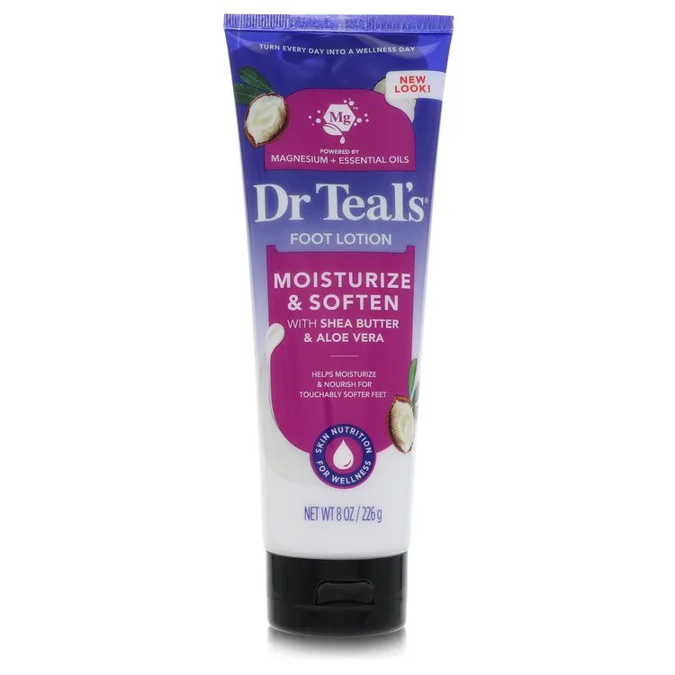Dr Teal's Pure Epsom Salt Foot Cream Perfume 8 oz Pure Epsom Salt Foot Cream with Shea Butter & Aloe Vera & Vitamin E for Women