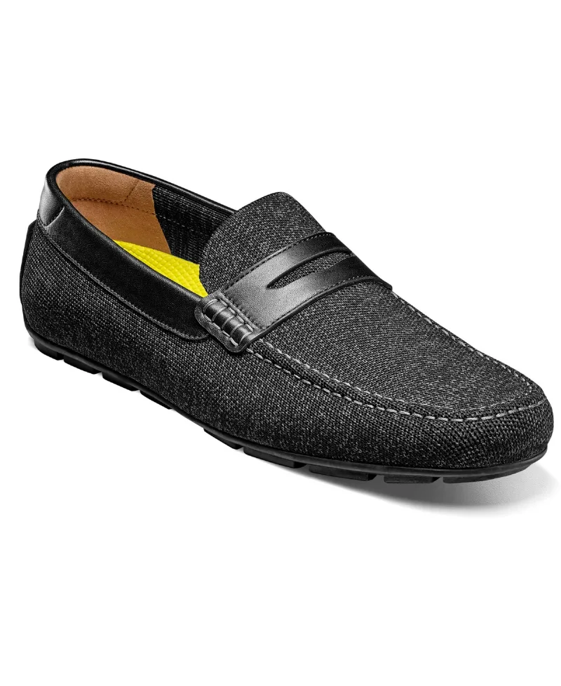 Florsheim Men's Motor Knit Moc Toe Penny Loafer - Black