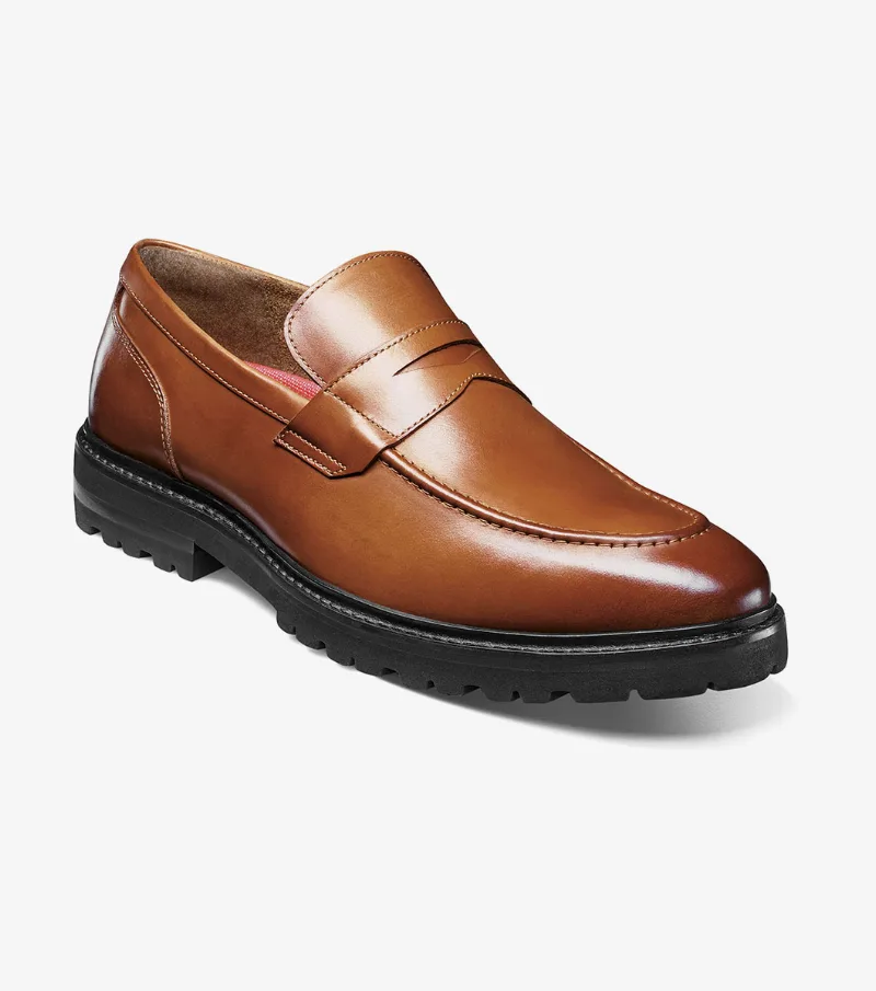 Stacy Adams Shoes Hayes Moc Toe Penny Slip On Tan Size 11