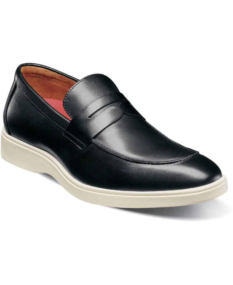 Stacy Adams Men's Spencer Moc Toe Penny Slip On Shoes - Black