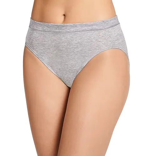 Jockey Cotton Stretch Hi-Cut Panty - 1555, 9, Gray