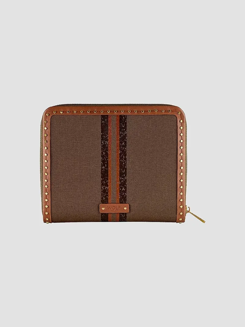 Wolf Ida Travel Zip Jewelry Portfolio - Khaki