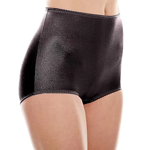 Underscore Rainbow Stretch Satin Control Briefs, Large, Black