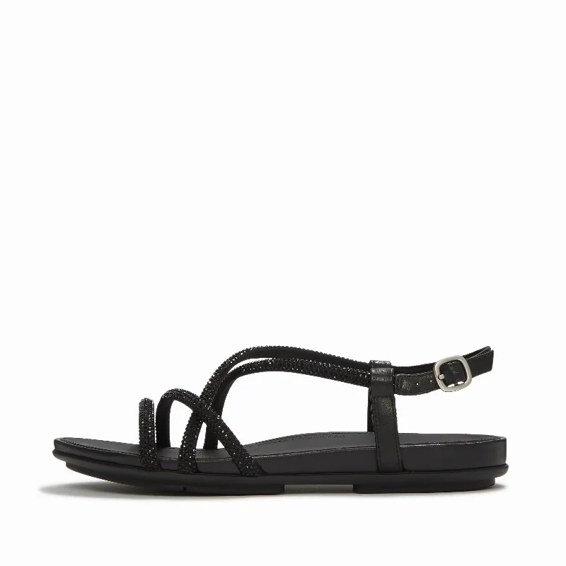 GRACIE Crystal Strappy Back-Strap Sandals