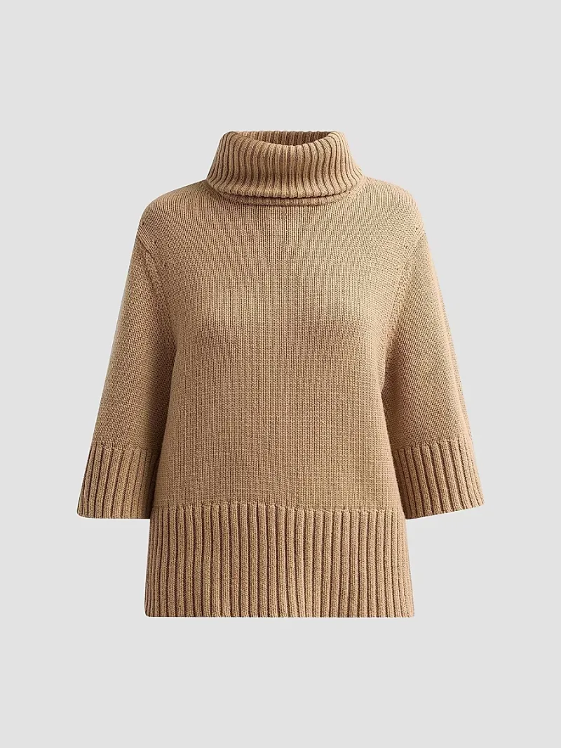 Michael Kors Collection Women's Funnell Neck Knit Cashmere Sweater - Fawn - Size XS