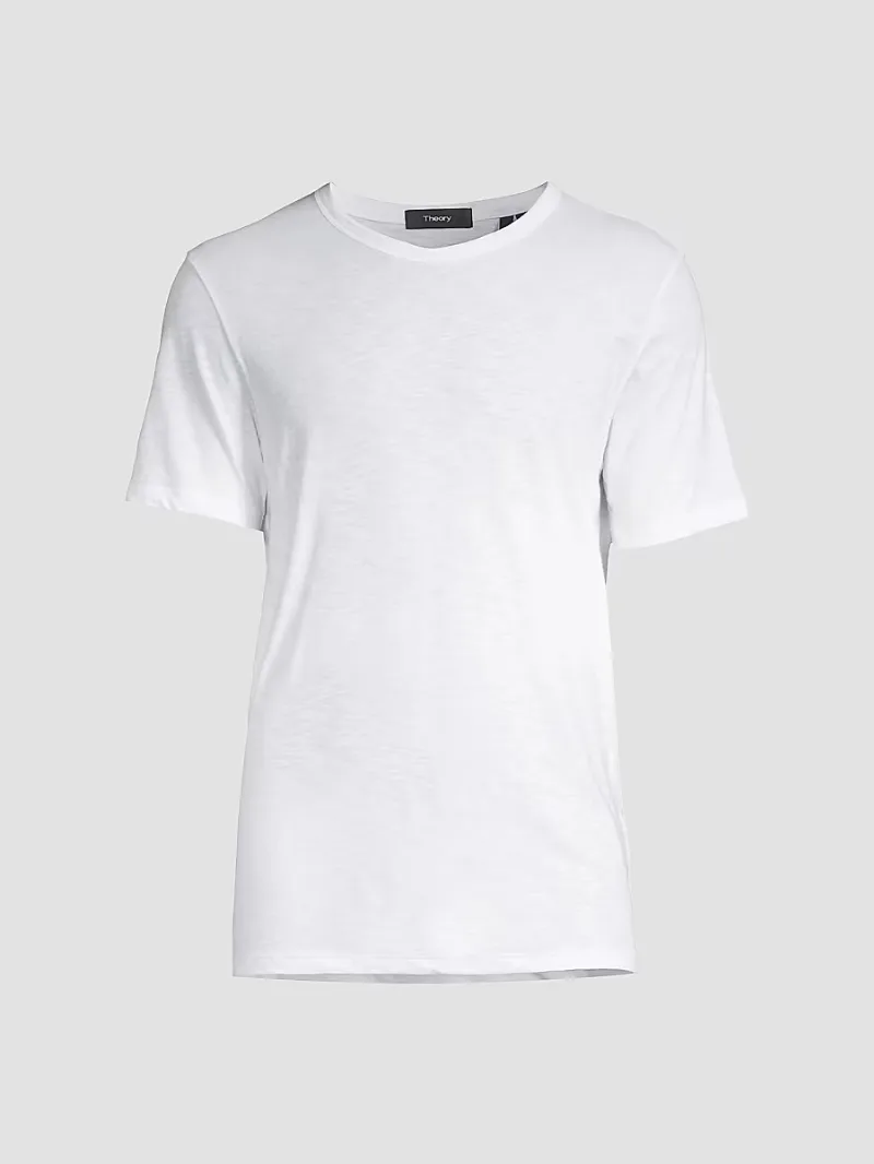 Theory Men's Essential Short-Sleeve Cotton T-Shirt - White - Size Small