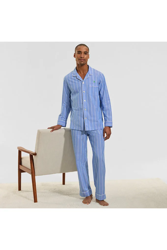Men's Essential Pajama Pants - Lands' End - Blue - L