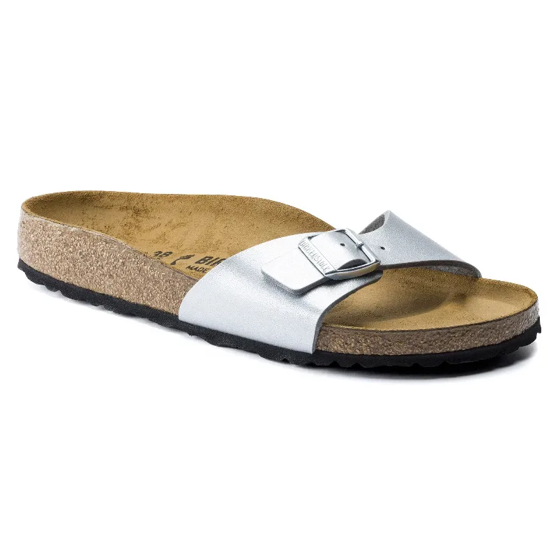 BIRKENSTOCK Madrid Birko-Flor Silver One-Strap Sandals