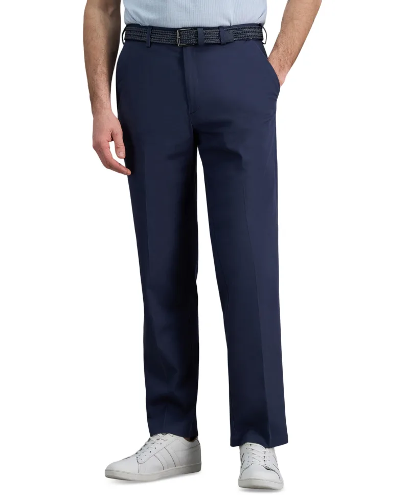 Haggar Men's Iron Free Premium Khaki Classic-Fit Flat-Front Pant - Indigo