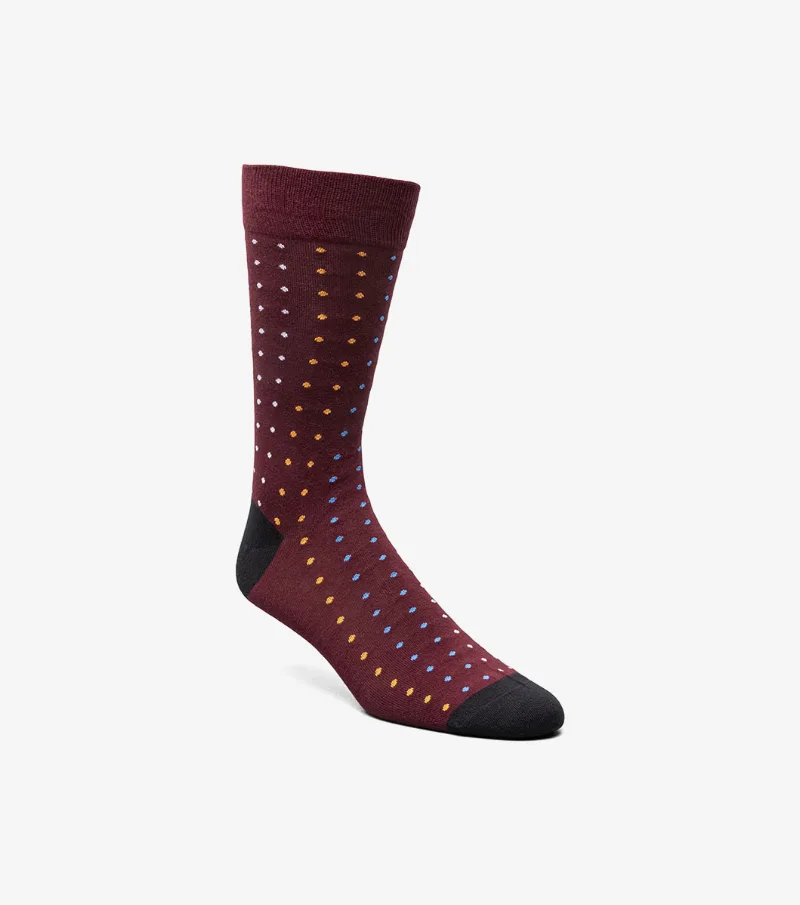 Florsheim Shoes Galaxy Men's Crew Dress Socks Burgundy