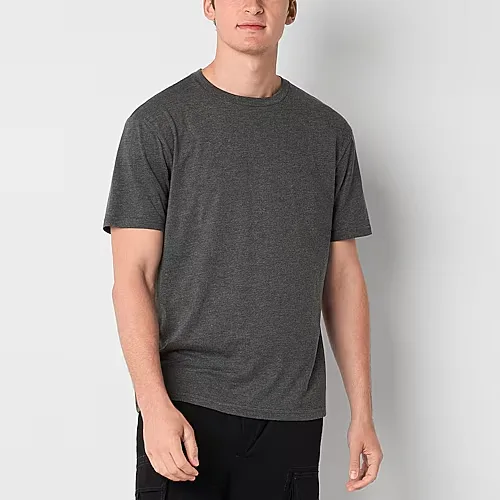 Arizona Mens Crew Neck Short Sleeve T-Shirt, Small, Black