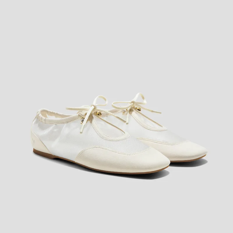 VIVAIA Square-Toe Organza Sneakerinas (Ciara)|CREAM|US 8.5