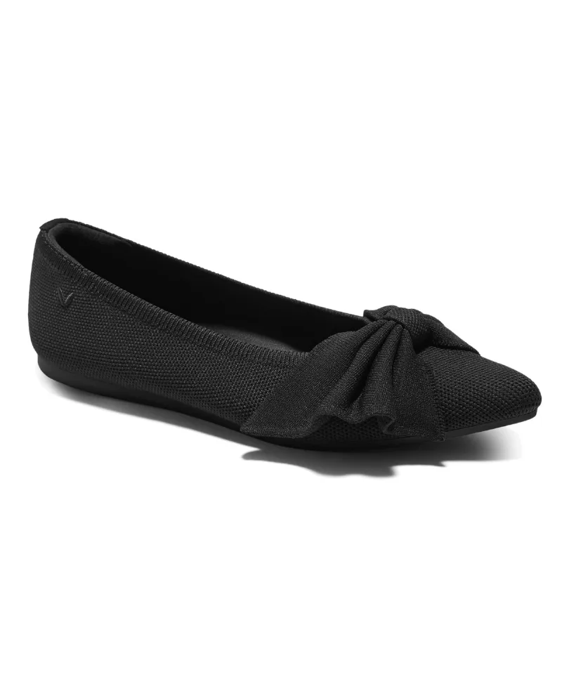 Vivaia Women's Azura Pointed-Toe Bow Ballet Flats - Black