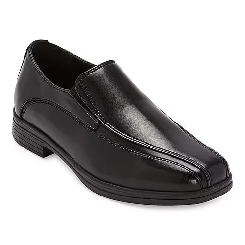 Stafford Dash Jr Boys Round Closed Toe Slip-On Shoe, 6 Medium, Black