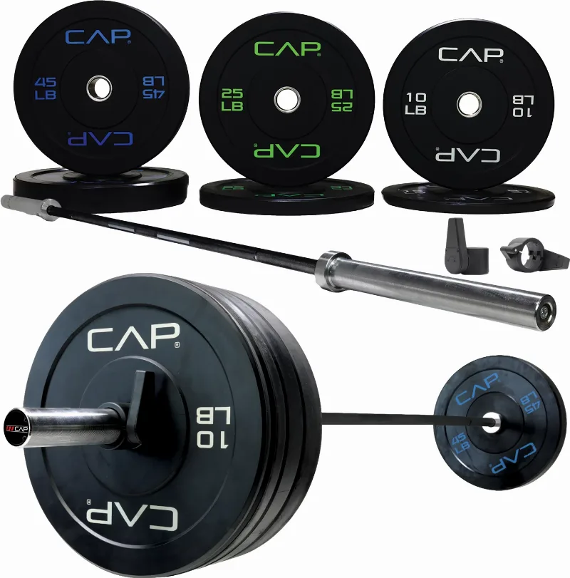 CAP Barbell Olympic Bumper Plate Weight Set