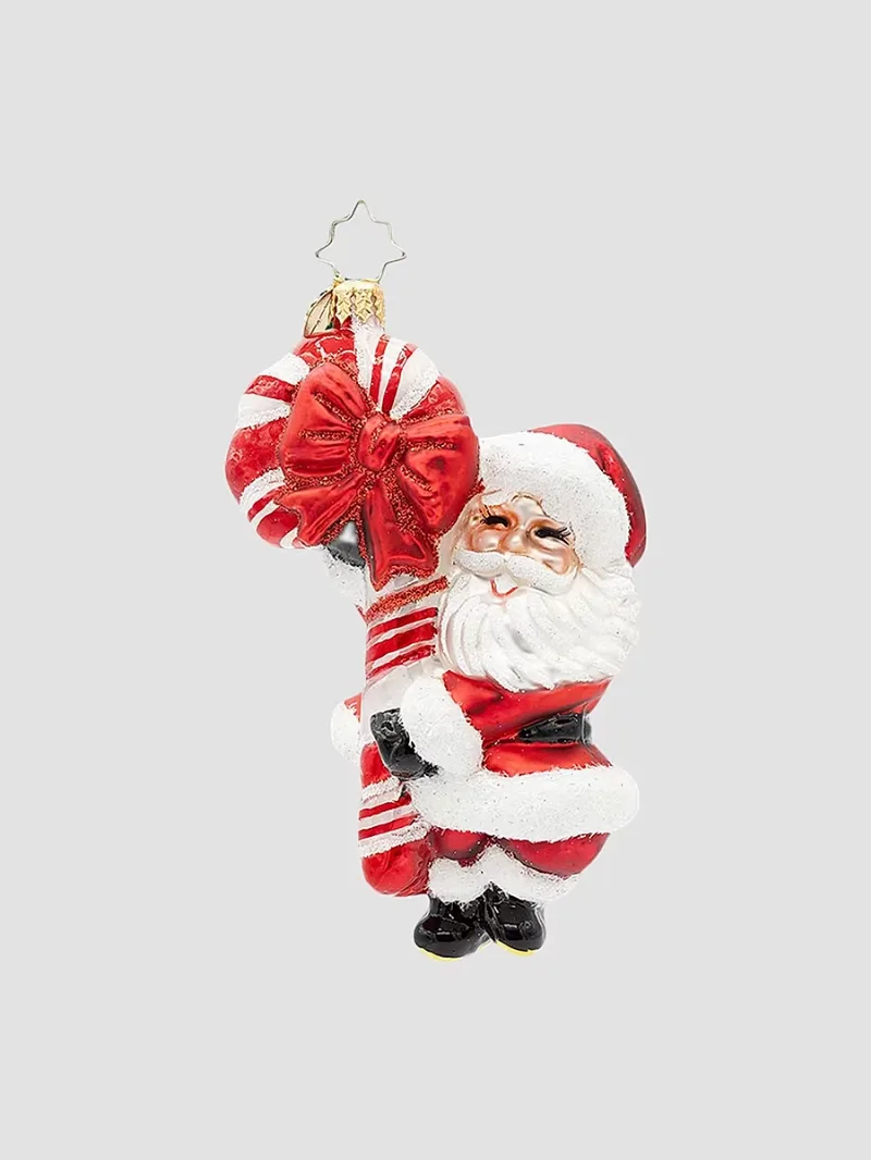 Christopher Radko Whimsical Santa St. Nick's Retro Cheer Glass Ornament