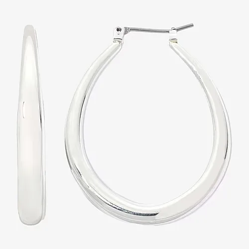 Mixit Womens 31.7mm Hypoallergenic Hoop Earrings, One Size, Gray