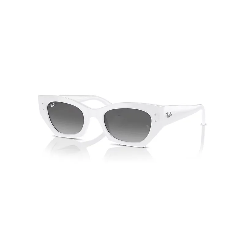 Ray-Ban Zena Bio-based Sunglasses White Snow Frame Grey Lenses 52-22