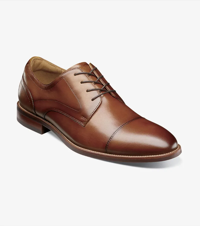 Florsheim Shoes Rucci Cap Toe Oxford Cognac Size 10