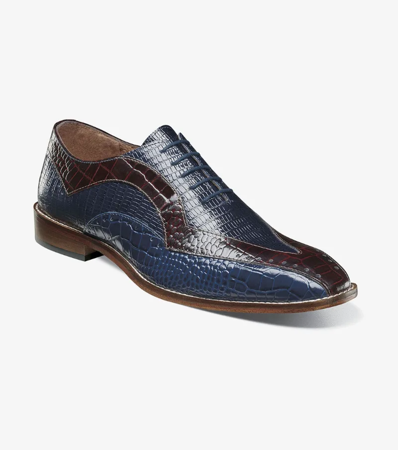 Stacy Adams Shoes Tallero V-Tip Oxford Dark Blue Multi Size 9.5