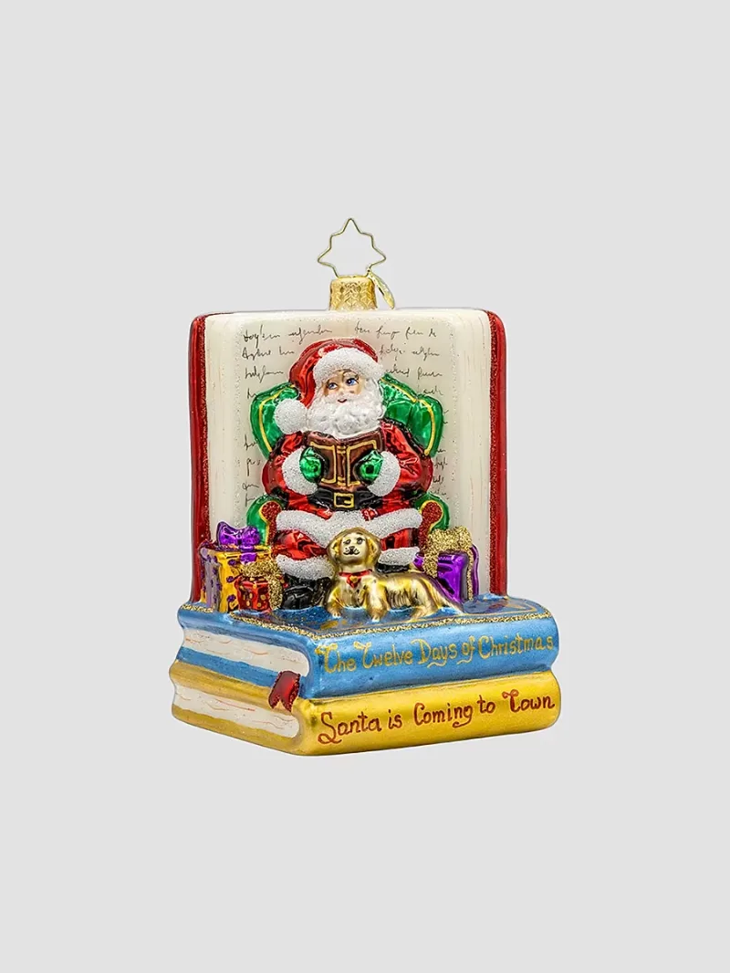 Christopher Radko American Santa Santa's Book Nook Ornament
