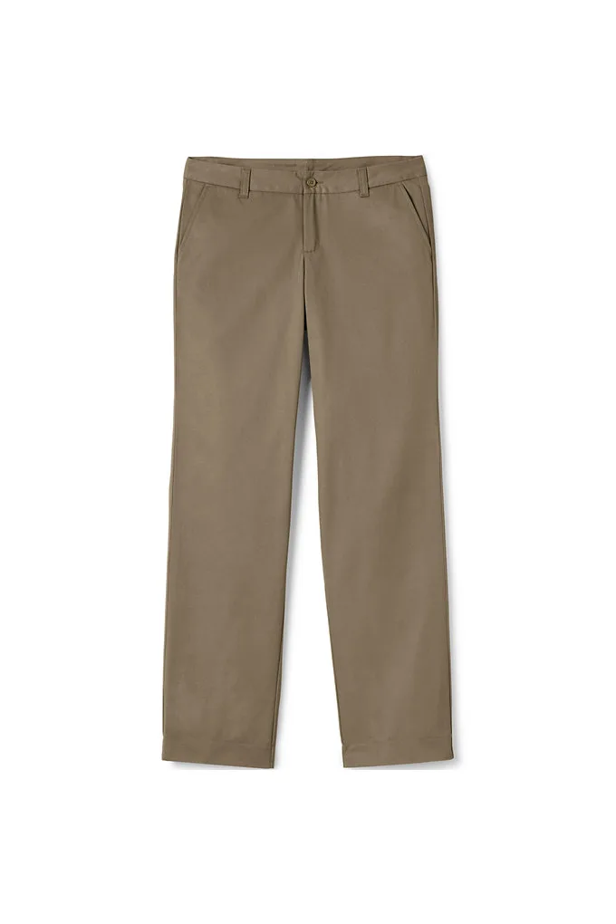 Women's Plain Front Blend Chino Pants - Lands' End - Tan - 0