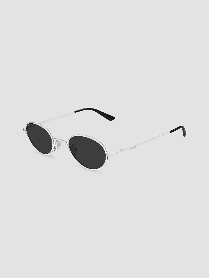 McQueen Men's Linear 45MM Oval Metal Sunglasses - Silver Black
