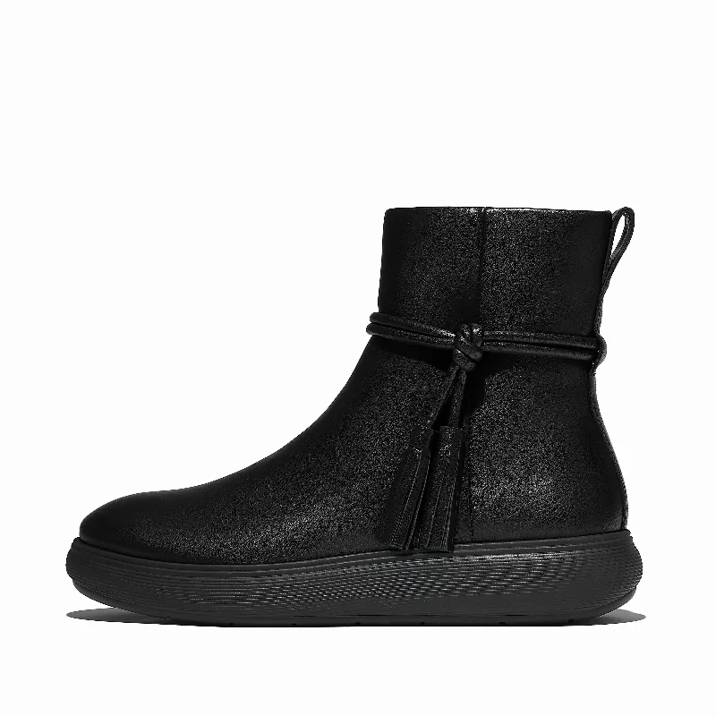 iQ-COMFF Tassel Leather Short Boots