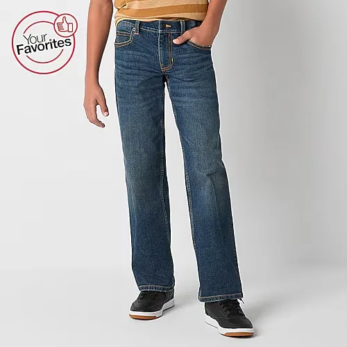 Thereabouts Little & Big Kid Boys Adjustable Waist Stretch Fabric Relaxed Fit Jean, 20, Blue