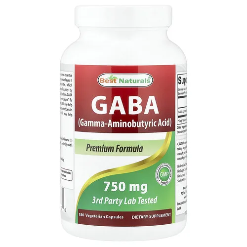 Best Naturals, GABA, 750 mg, 180 Vegetarian Capsules