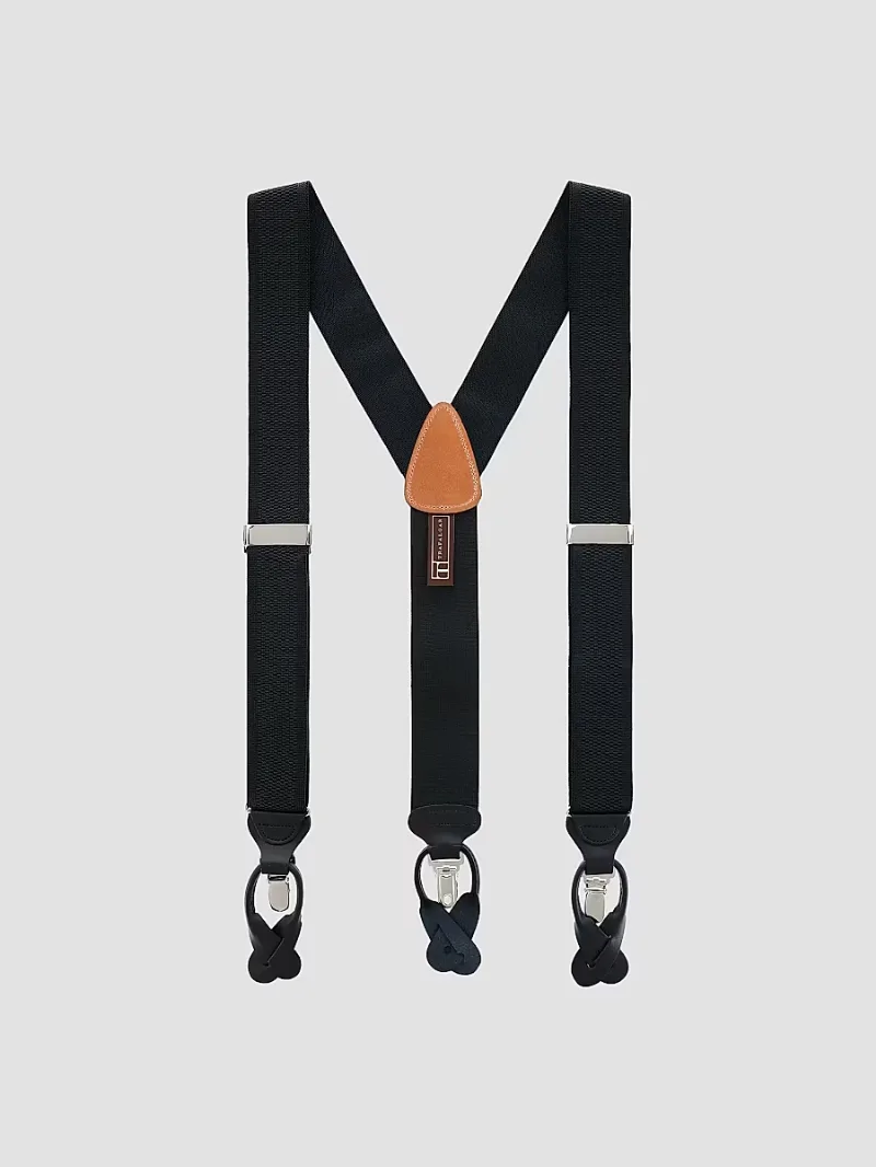 Men Classic Convertible Brace Suspenders - Black