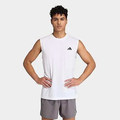 adidas Men's Workout Essentials Feelready Sleeveless T-Shirt in White Size: XL