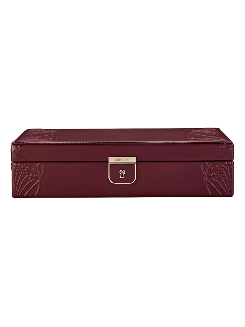 Wolf Liberty Medium Jewelry Box - Burgundy