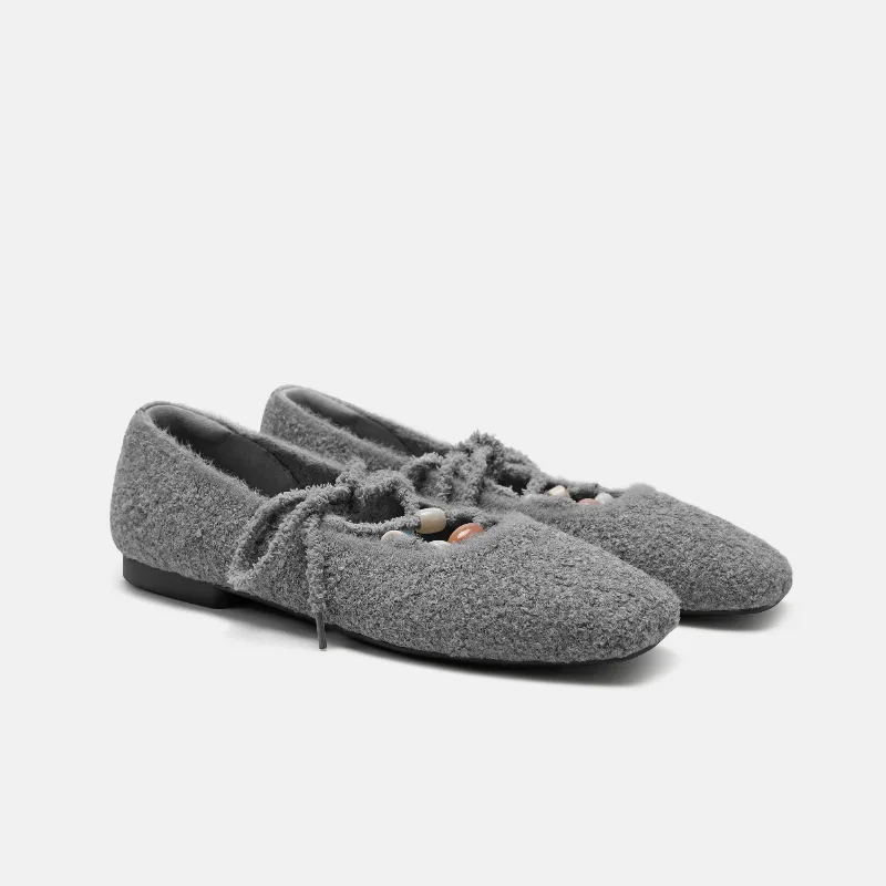 VIVAIA Square-Toe Lace-Up Mary Janes (Miley)|RICH GREY|US 10