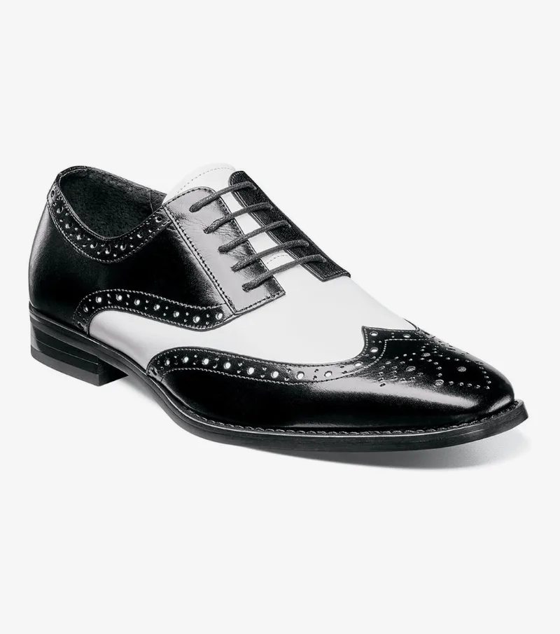 Stacy Adams Shoes Tinsley Wingtip Oxford Black w/White Size 15