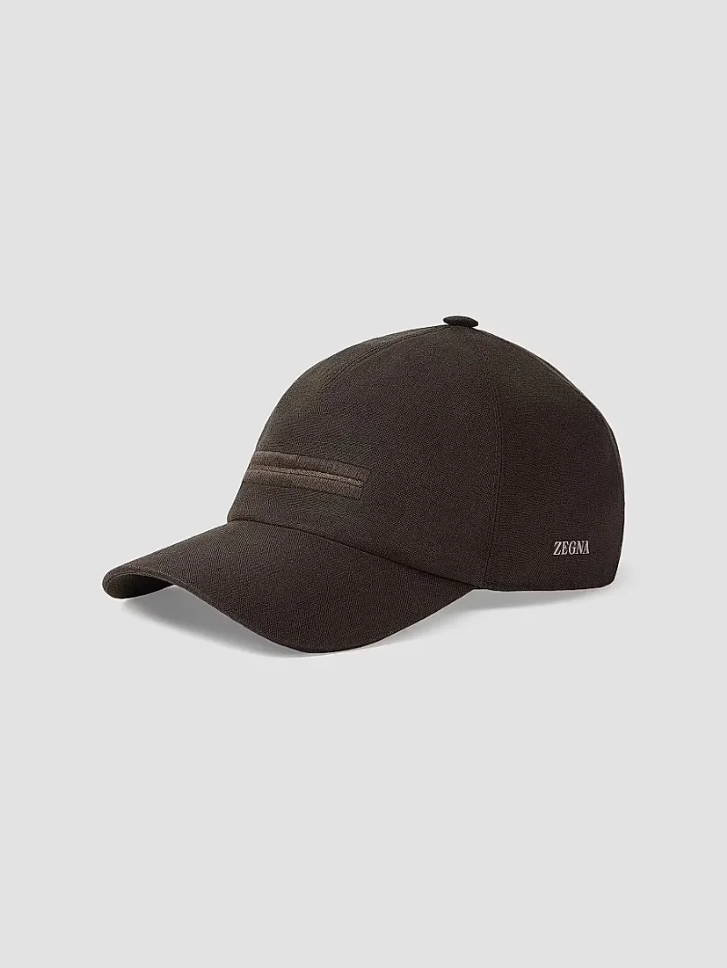 Men's Oasi Lino Baseball Cap - Dark Brown - Size Large