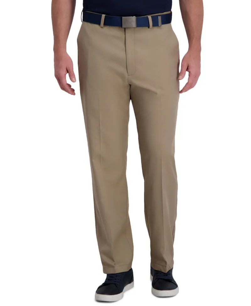 Cool Right Performance Flex Classic Fit Flat Front Pant - Khaki Heather