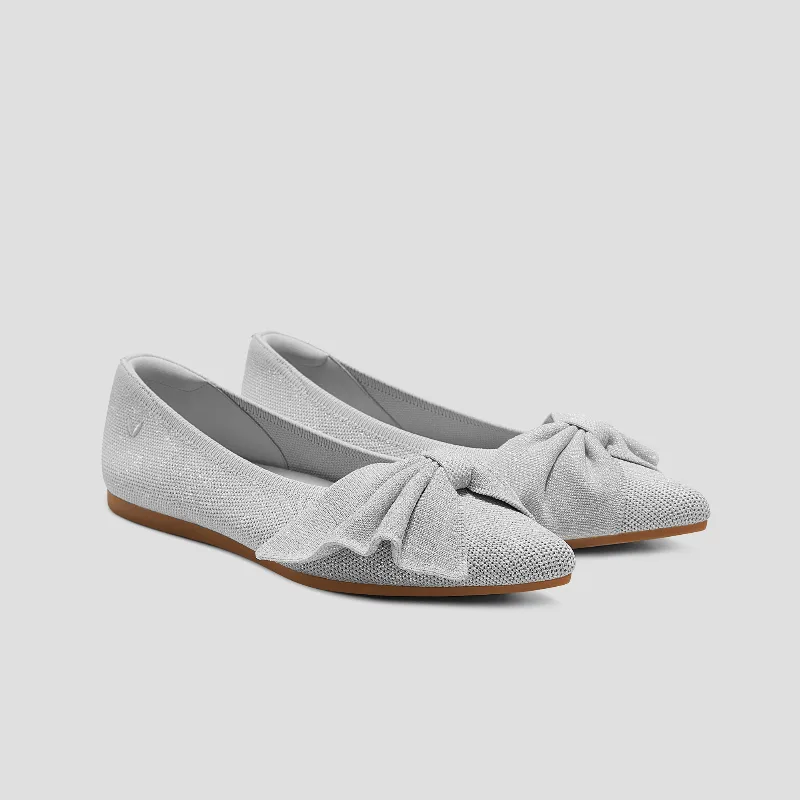 VIVAIA Pointed-Toe Bow Flats (Azura)|METALLIC DIAMOND|US 7