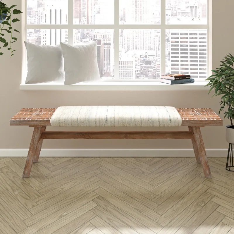 Ashley LR Home Bench, Brown/Multi