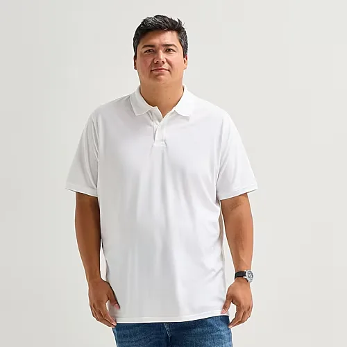 St. John's Bay Premium Stretch Big and Tall Mens Classic Fit Short Sleeve Polo Shirt, 4x-large Tall, White