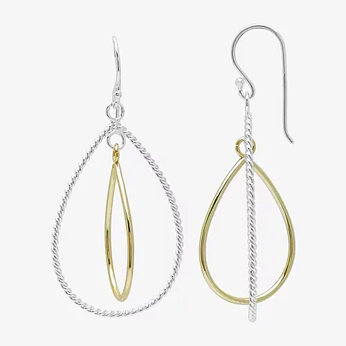 Silver Reflections Orbital Rope Twist Womens Pure Silver Over Brass Hypoallergenic Drop Earrings, One Size