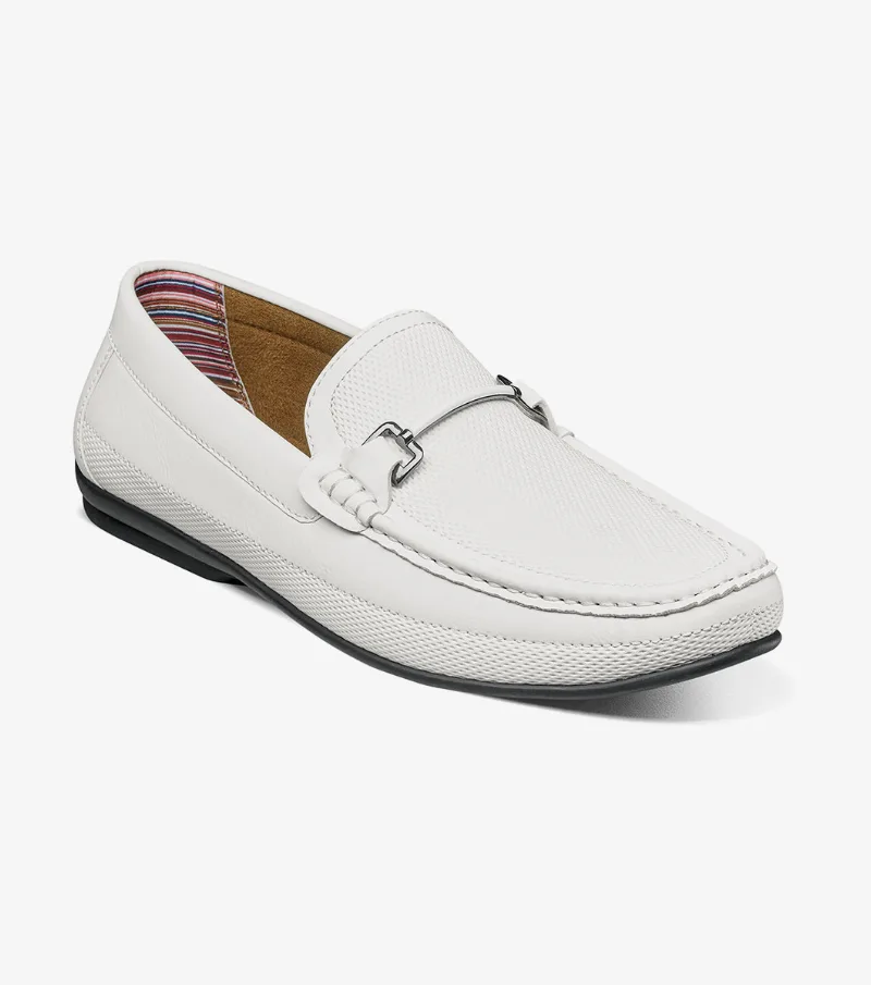 Stacy Adams Shoes Colton Moc Toe Bit Slip On White Size 7