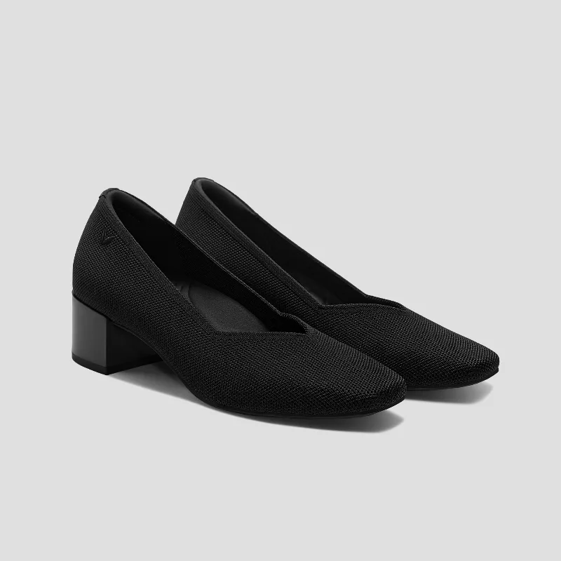 VIVAIA Square-Toe Stress Free Chunky Heels (Megan)|BLACK|US 7